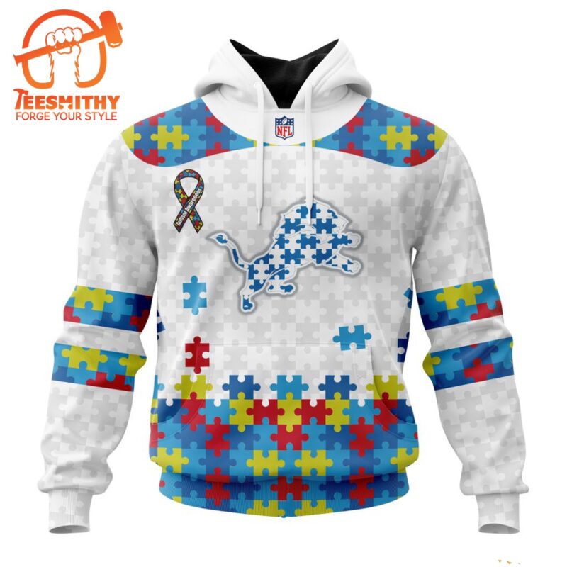 NFL Detroit Lions Special Autism Awareness Custom Hoodie 1