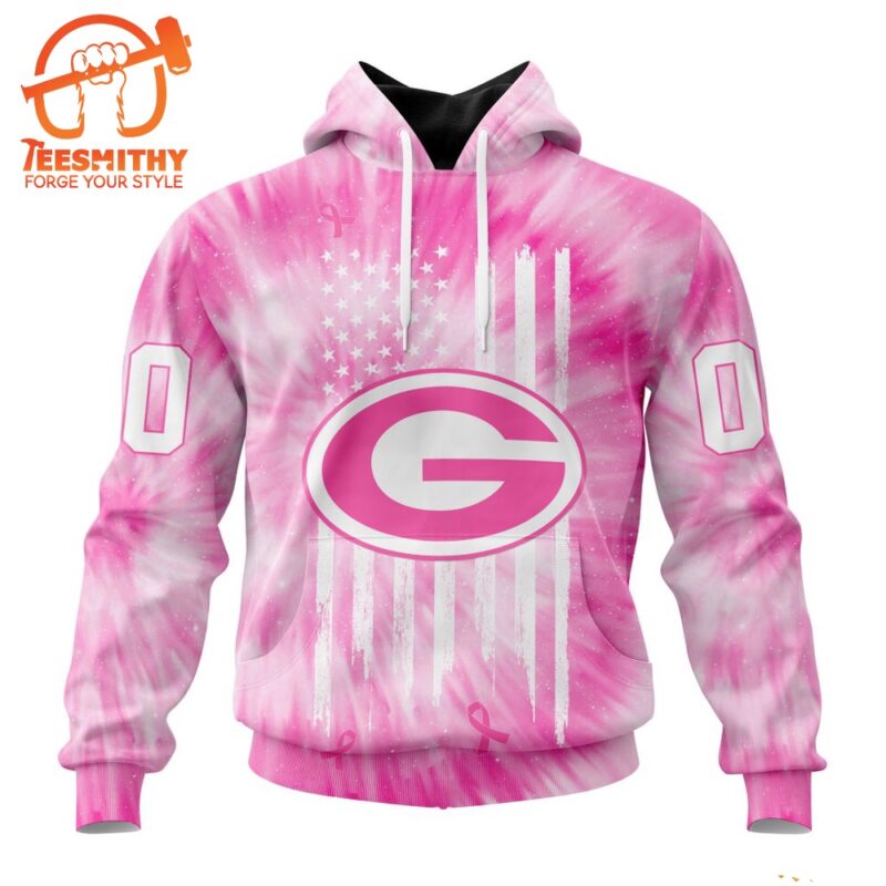 NFL Green Bay Packers Special Pink Tie Dye Footballl Custom Hoodie 1