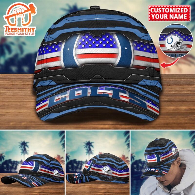 NFL Indianapolis Colts Flag Custom Name Cap