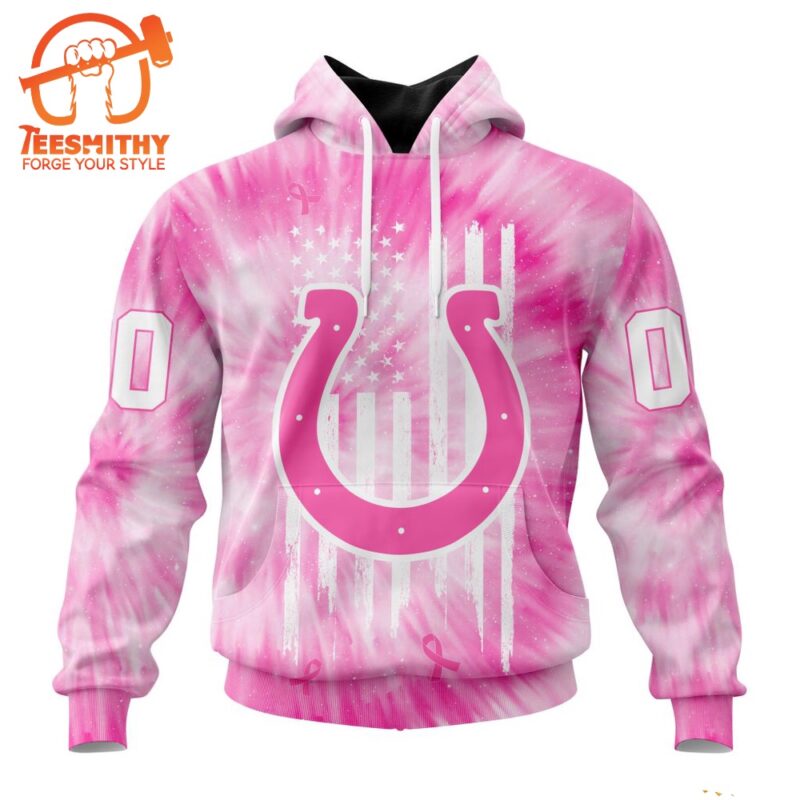 NFL Indianapolis Colts Special Pink Tie Dye Footballl Custom Hoodie 1