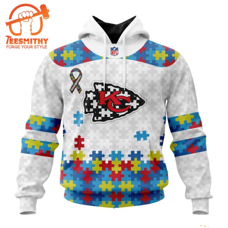 NFL Kansas City Chiefs Special Autism Awareness Custom Hoodie 1