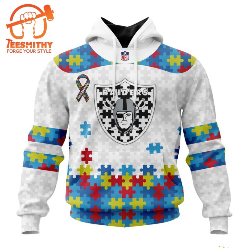 NFL Las Vegas Raiders Special Autism Awareness Custom Hoodie 1