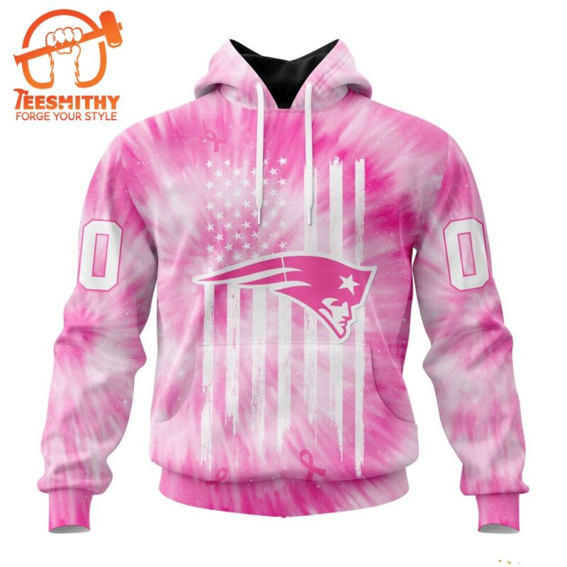 NFL New England Patriots Special Pink Tie Dye Footballl Custom Hoodie 1