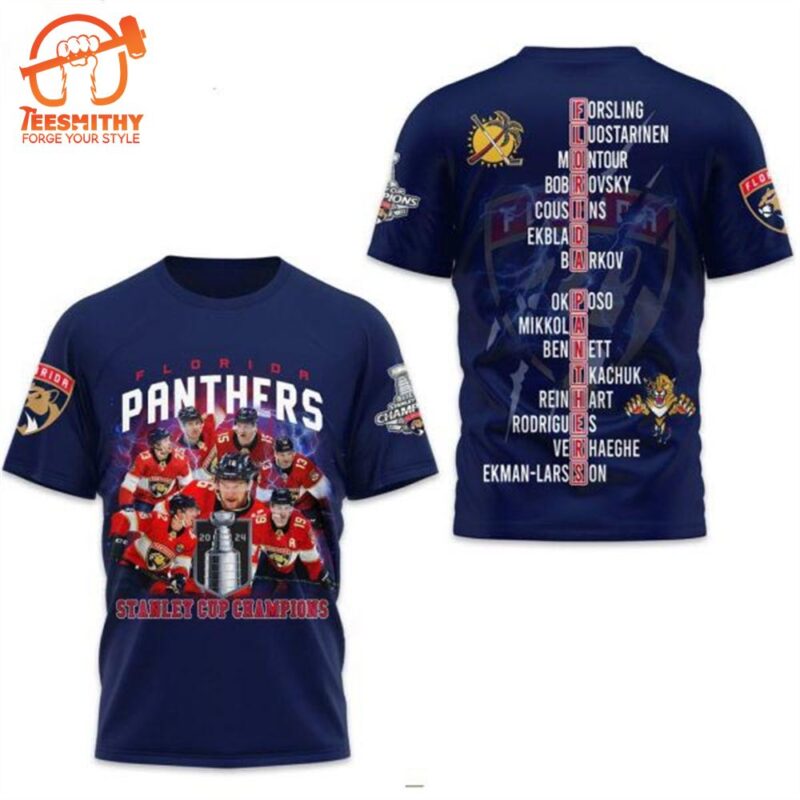 NHL Florida Panthers Stanley Cup Champions 2024 3D T Shirt
