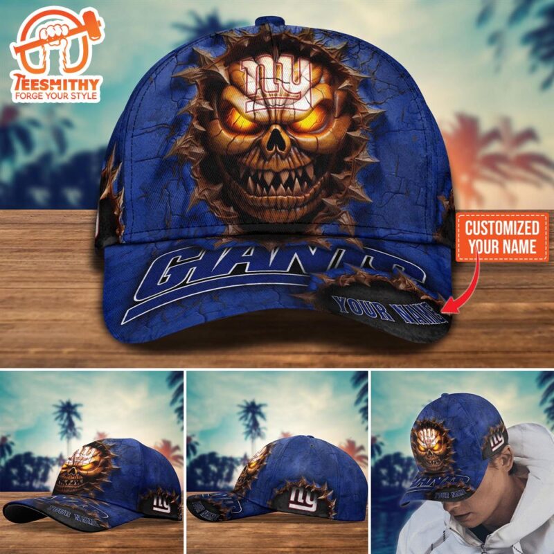 New York Giants Halloween Custom Cap For Fans NFL Custom Name