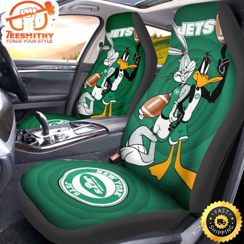 New York Jets Bugs Bunny With Daffy Duck Car Seat Covers