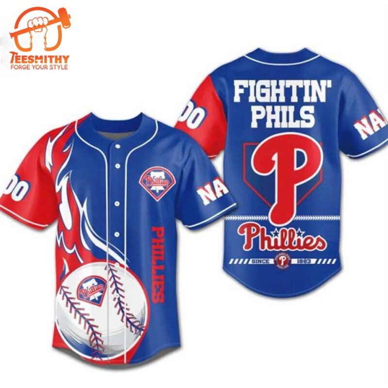Personalized Phillies Fightin' Phils Philadelphia Phillies Since 1883 Baseball Jersey
