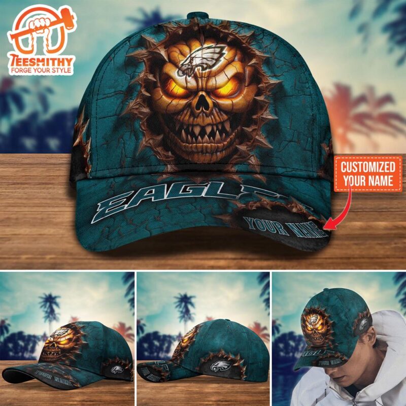 Philadelphia Eagles Halloween Custom Cap For Fans NFL Custom Name
