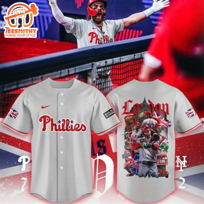 Philadelphia Phillies MLB 2024 Crossing The Pond Baseball Jersey
