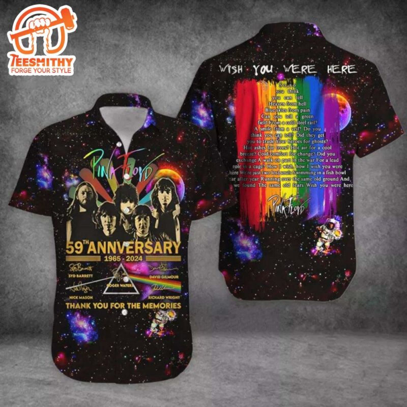 Pink Floyd 59th Anniversary 1965 2024 Thank You For The Memories Hawaiian Shirt