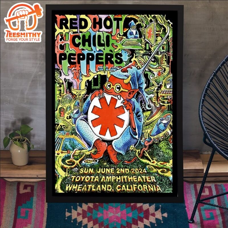 Red Hot Chili Peppers June 2nd 2024 Toyota Amphitheatre Event Poster Canvas