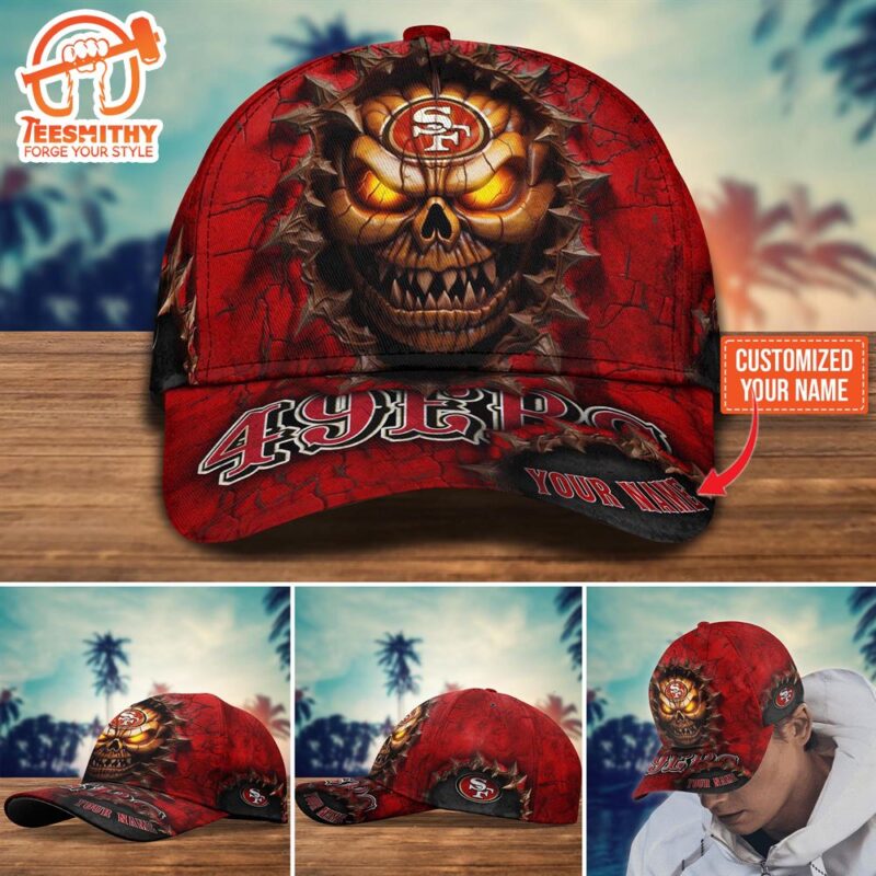 San Francisco 49ers Halloween Custom Cap For Fans NFL Custom Name