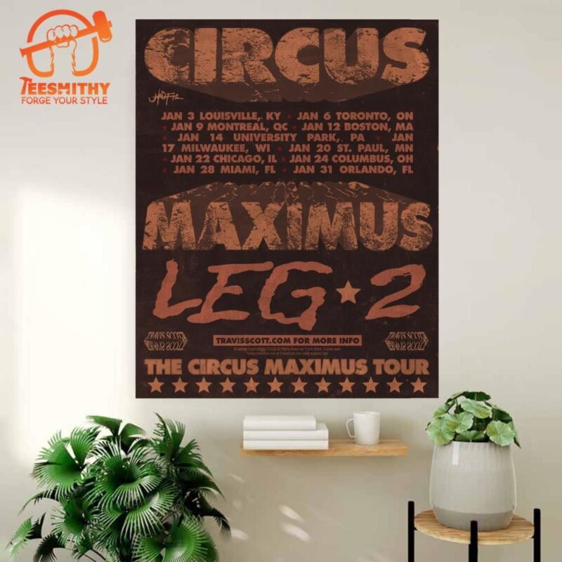 Travis Scott Adds 2024 Tour Dates Poster Canvas