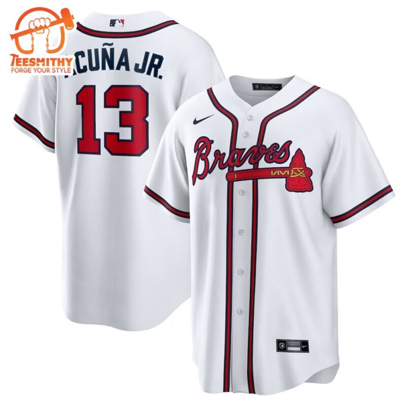 Atlanta Braves Ronald Acuna Jr White Home Player Name Jersey