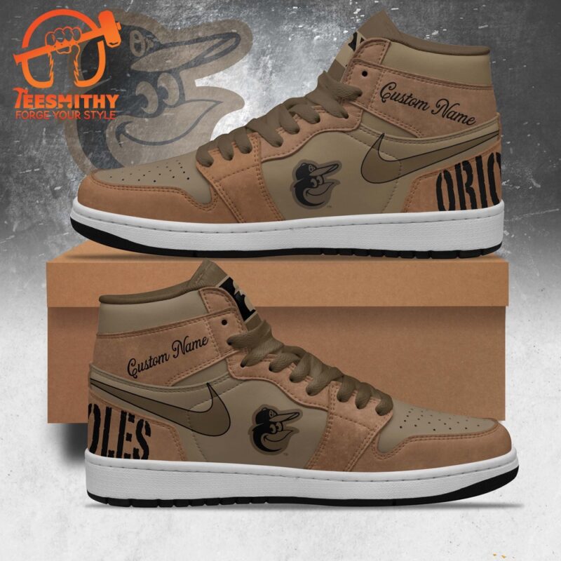 Baltimore Orioles 2024 Baseball Armed Forces Day Air Jordan 1 Hightop Shoes