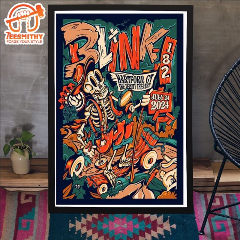 Blink 182 July 24 2024 Hartford CT Event Poster Canvas