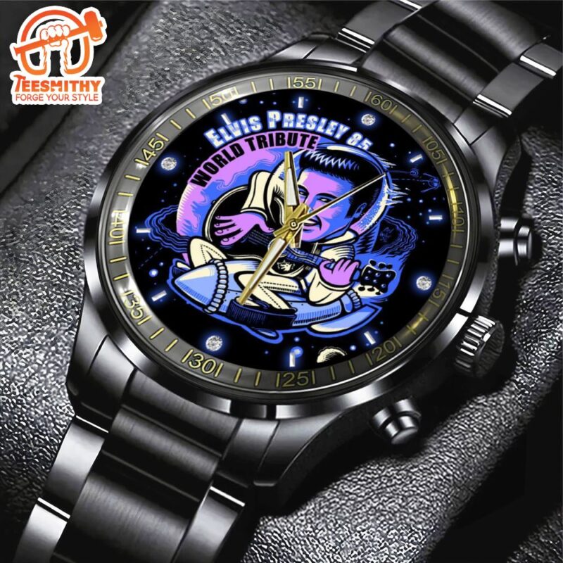 Elvis Presley Tour 2024 Black Stainless Steel WatchRock Music Watch