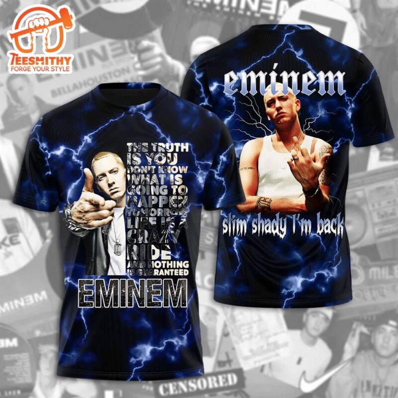 Eminem Slim Shady I'm Back 2024 Blue 3D Shirts