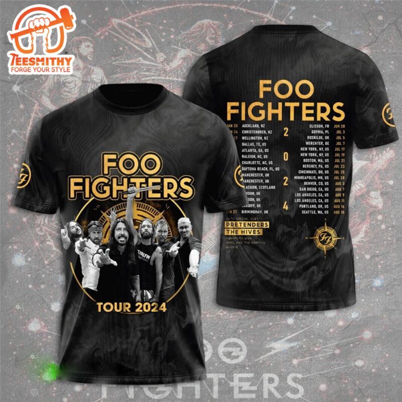 Foo Fighters Band Tour US 2024 Shirt Rock Band 3D T Shirt