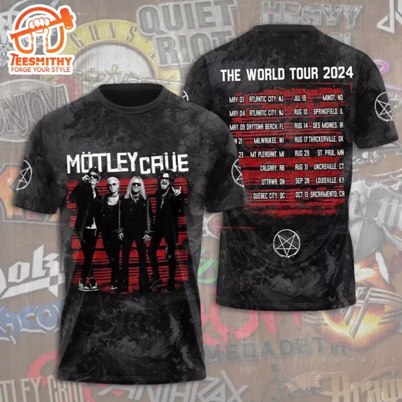 Motley Crue Rock Band World Tour 2024 T Shirt