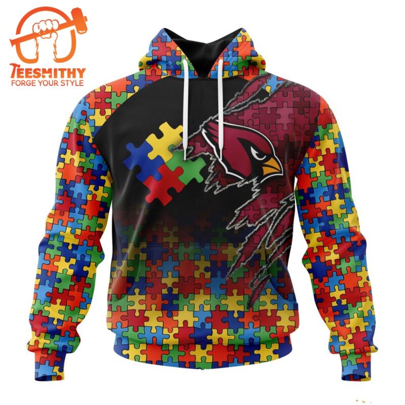 NFL Arizona Cardinals Autism Awareness Design Custom Hoodie 1