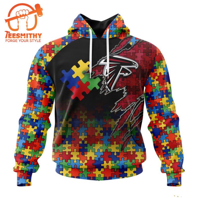 NFL Atlanta Falcons Autism Awareness Design Custom Hoodie 1