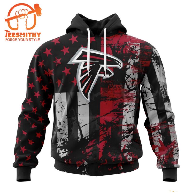 NFL Atlanta Falcons Special Classic Grunge American Flag Hoodie 1