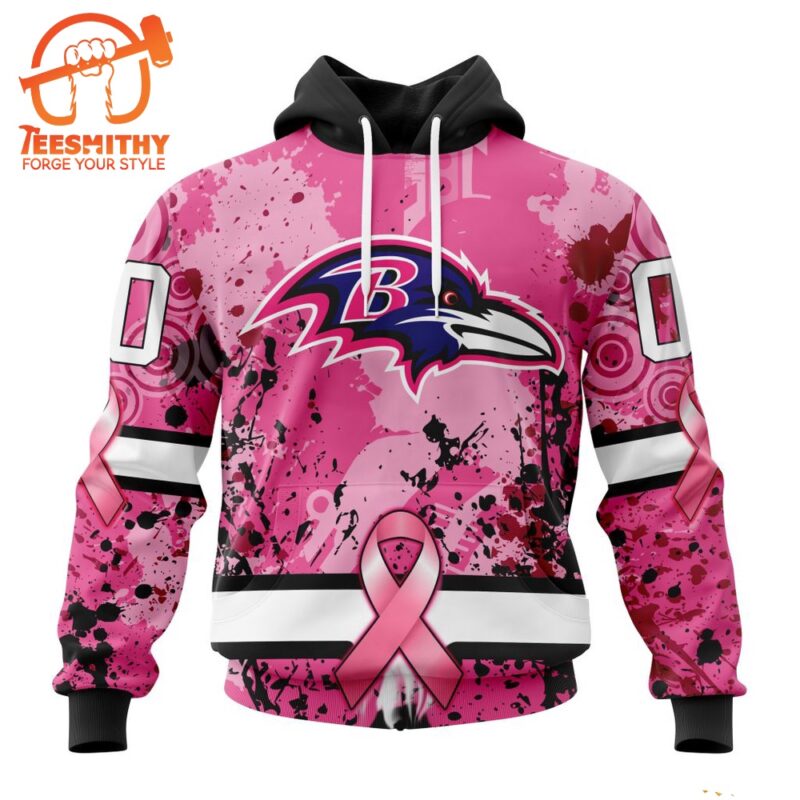 NFL Baltimore Ravens I Pink I Can In October We Wear Pink Breast Cancer Hoodie 1