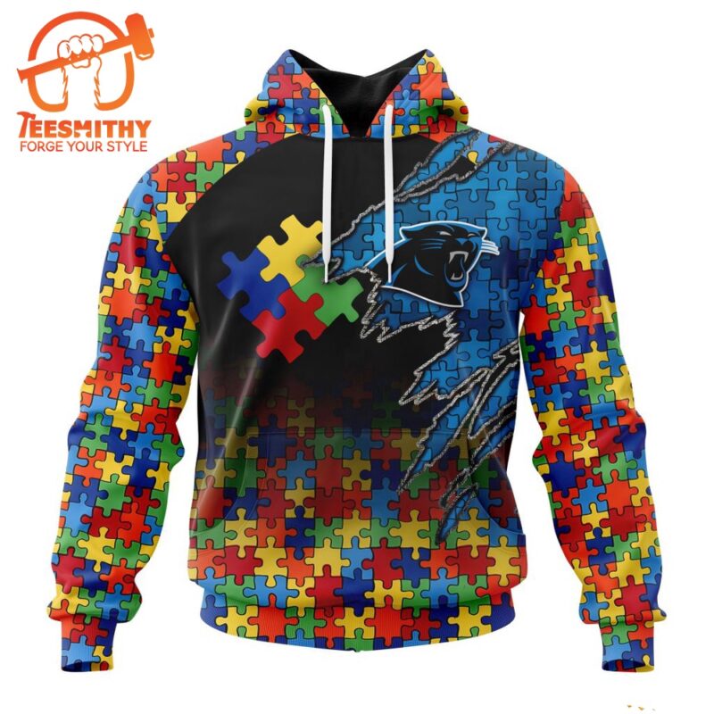 NFL Carolina Panthers Autism Awareness Design Custom Hoodie 1