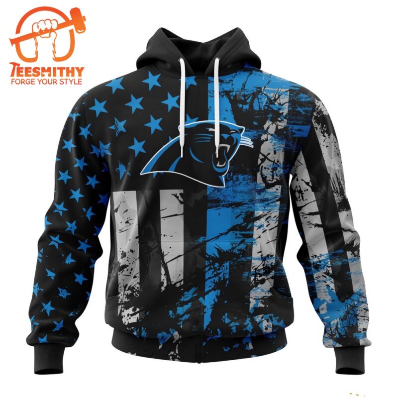 NFL Carolina Panthers Special Classic Grunge American Flag Hoodie 1