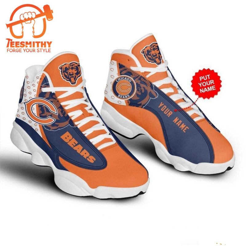NFL Chicago Bears Custom Name Air Jordan 13 Shoes JD13 Sporty Shoes