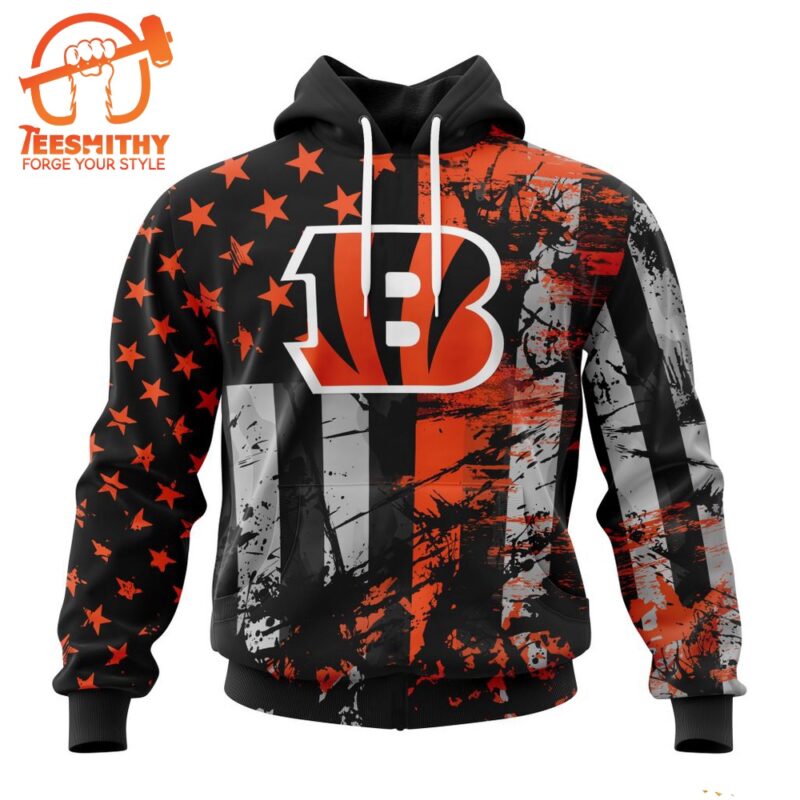 NFL Cincinnati Bengals Special Classic Grunge American Flag Hoodie 1