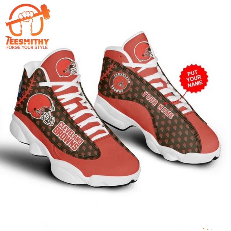 NFL Cleveland Browns Logo Football Air Jordan 13 Shoes