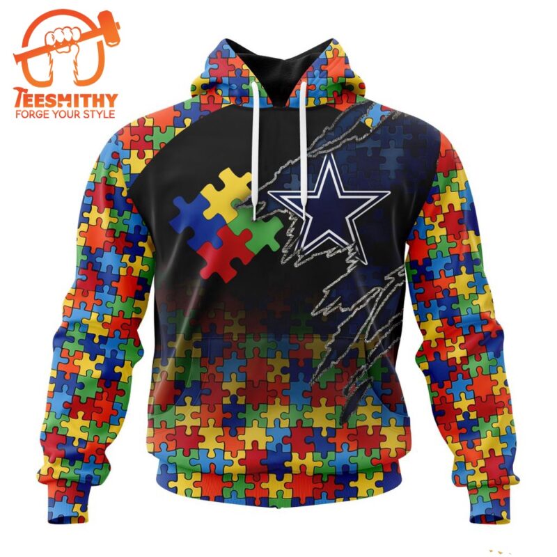 NFL Dallas Cowboys Autism Awareness Design Custom Hoodie 1
