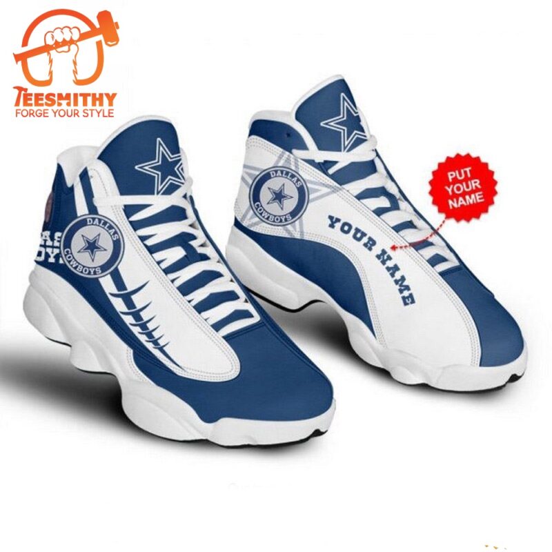 NFL Dallas Cowboys Football Custom Name Air Jordan 13 Shoes JD13 Sport Shoes