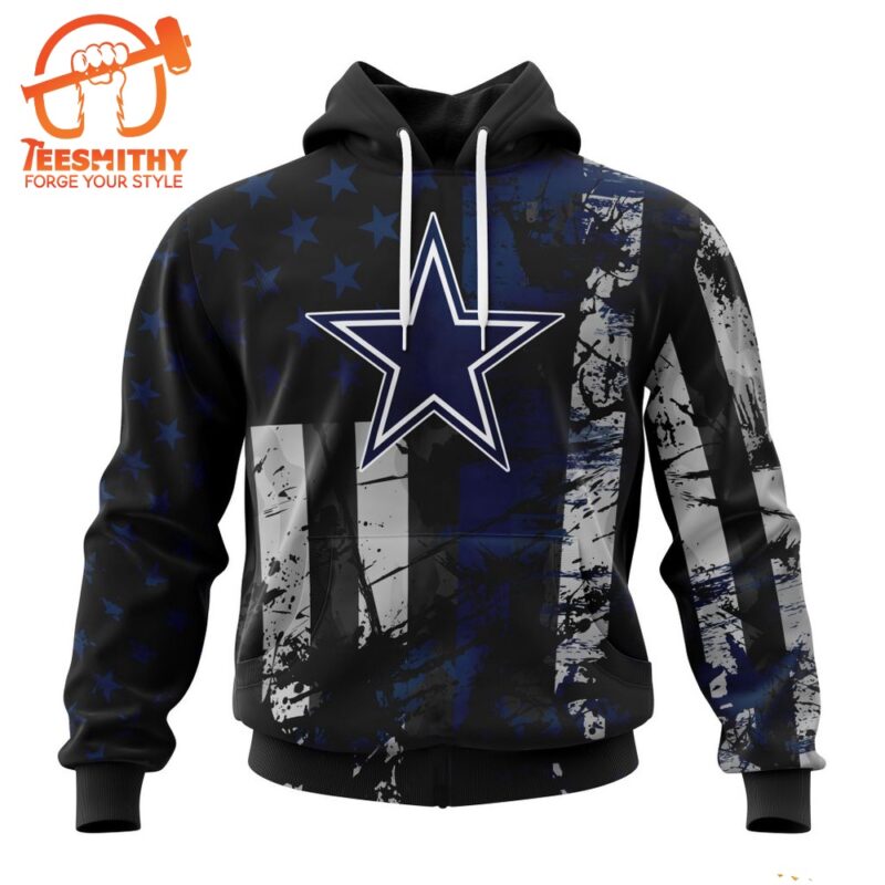 NFL Dallas Cowboys Special Classic Grunge American Flag Hoodie 1