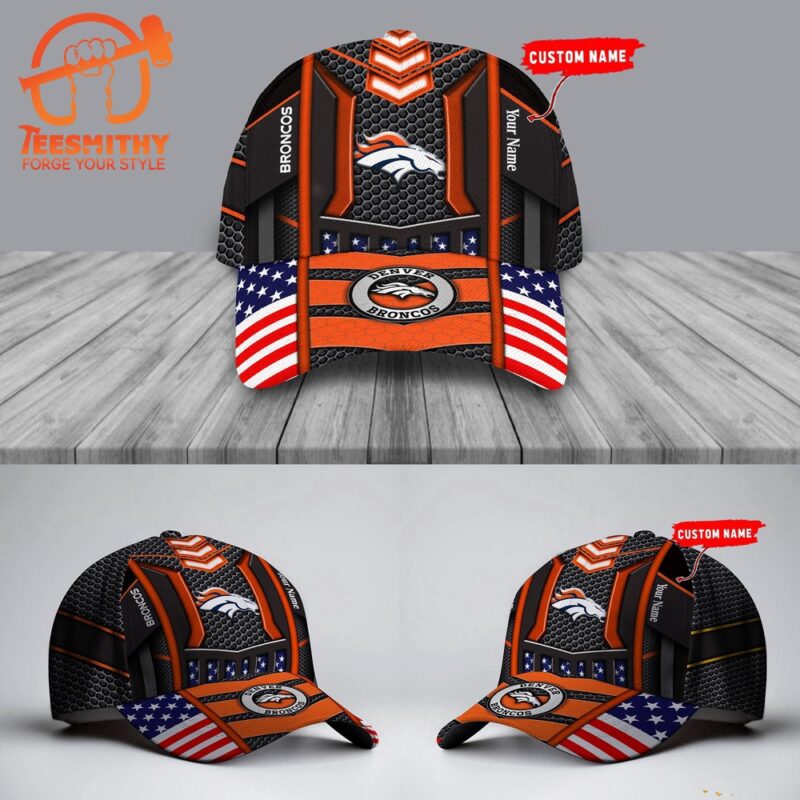 NFL Denver Broncos America Flag Football Custom Baseball Cap