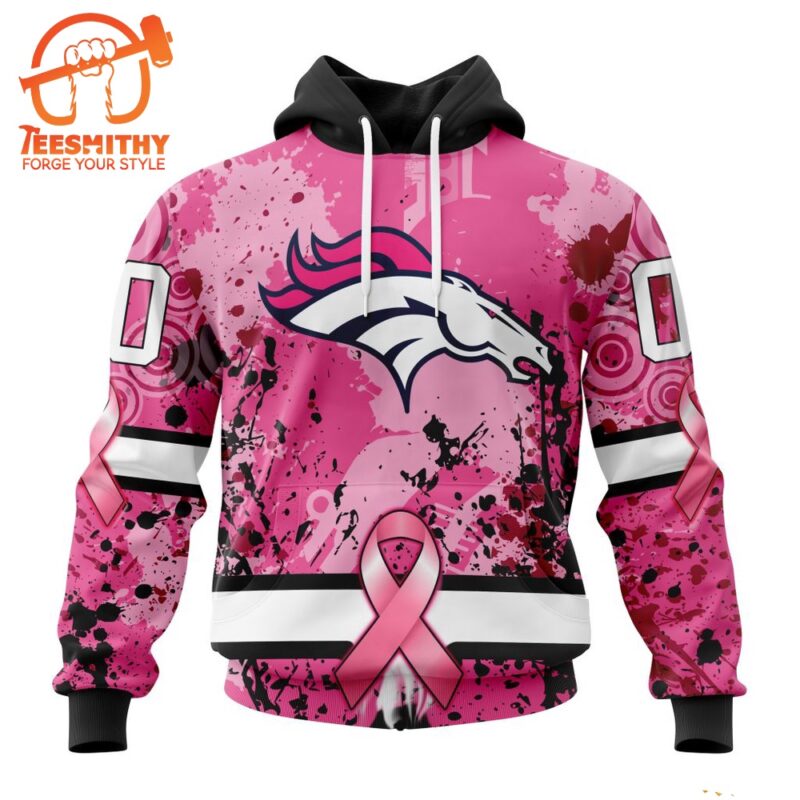 NFL Denver Broncos I Pink I Can In October We Wear Pink Breast Cancer Hoodie 1