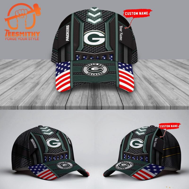 NFL Green Bay Packers America Flag Football Custom Baseball Cap