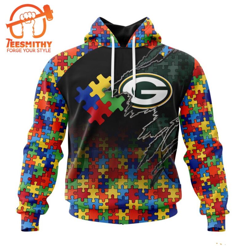 NFL Green Bay Packers Autism Awareness Design Custom Hoodie 1