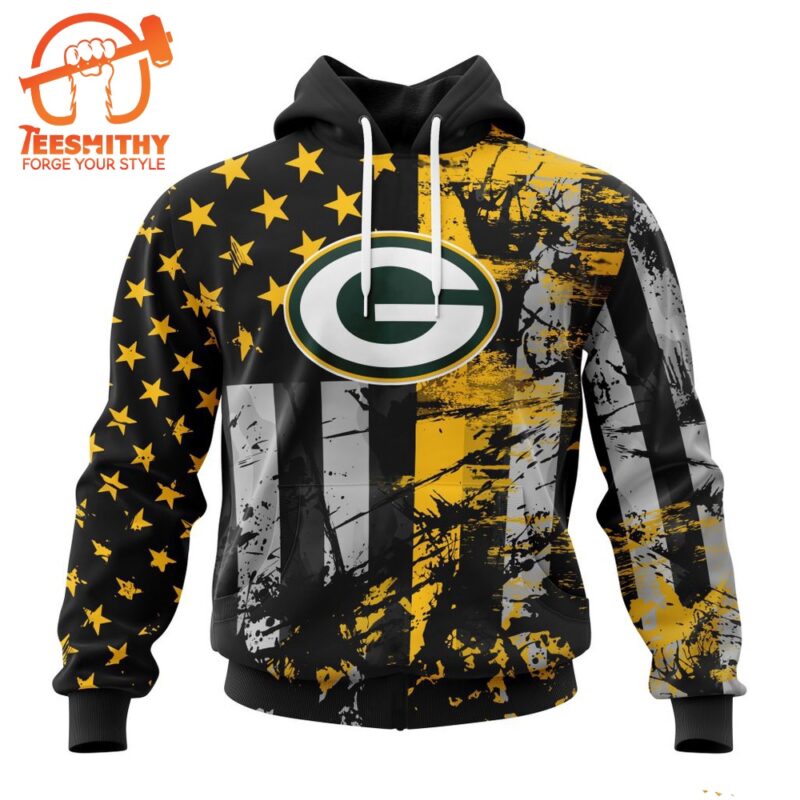 NFL Green Bay Packers Special Classic Grunge American Flag Hoodie 1