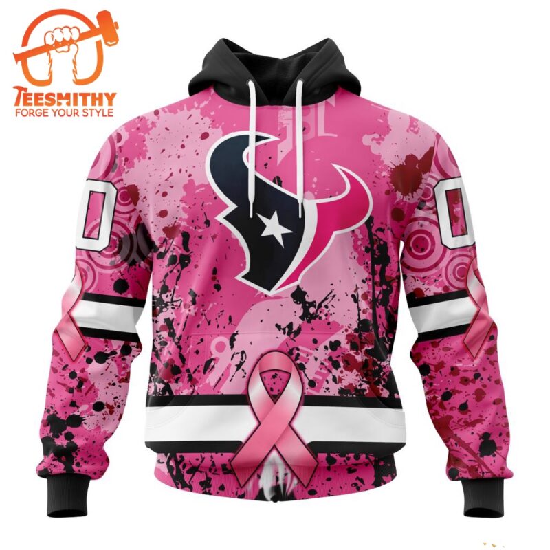 NFL Houston Texans I Pink I Can In October We Wear Pink Breast Cancer Hoodie 1