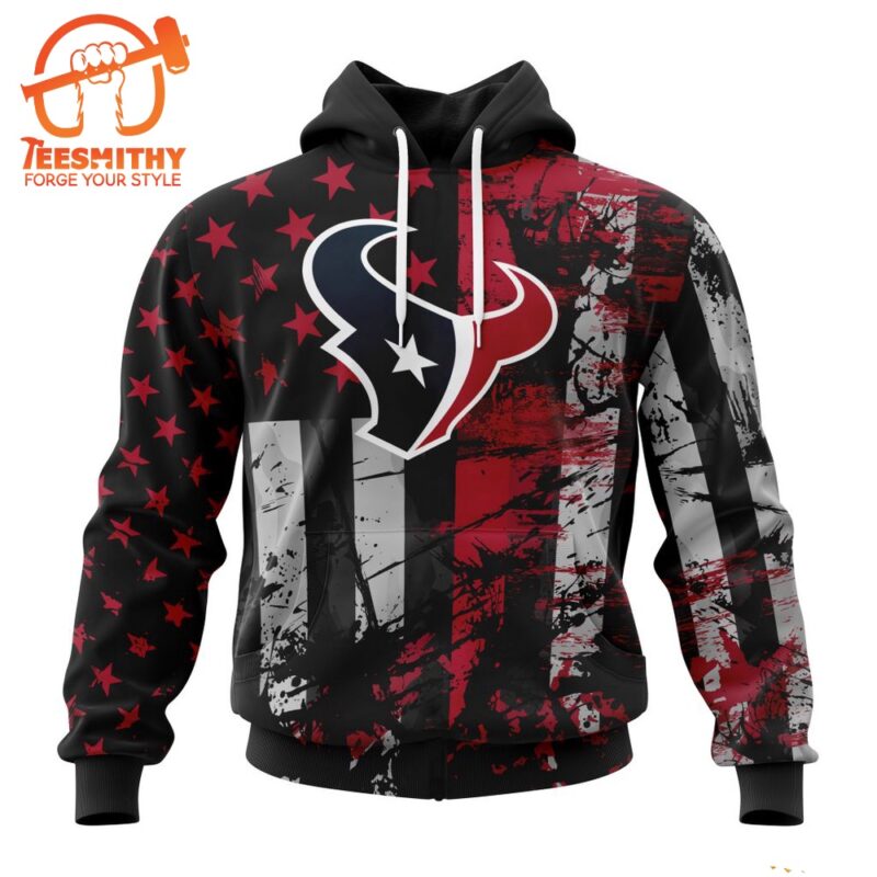 NFL Houston Texans Special Classic Grunge American Flag Hoodie 1