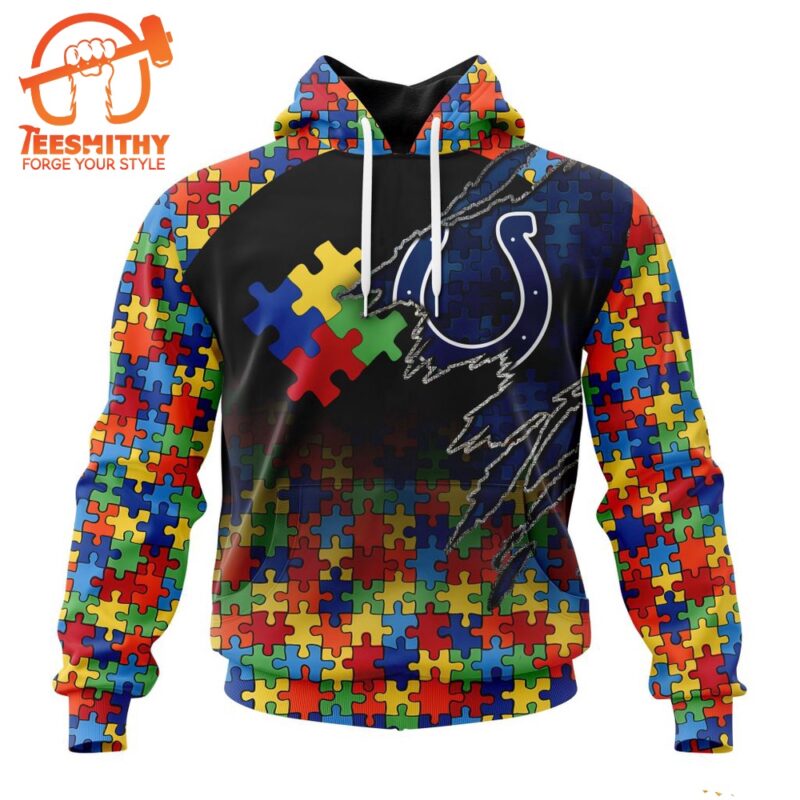NFL Indianapolis Colts Autism Awareness Design Custom Hoodie 1