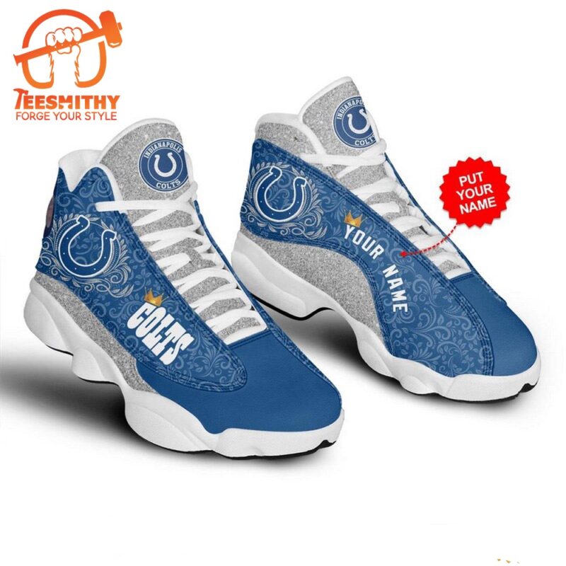 NFL Indianapolis Colts Custom Name Air Jordan 13 Shoes JD13 Sporty Shoes