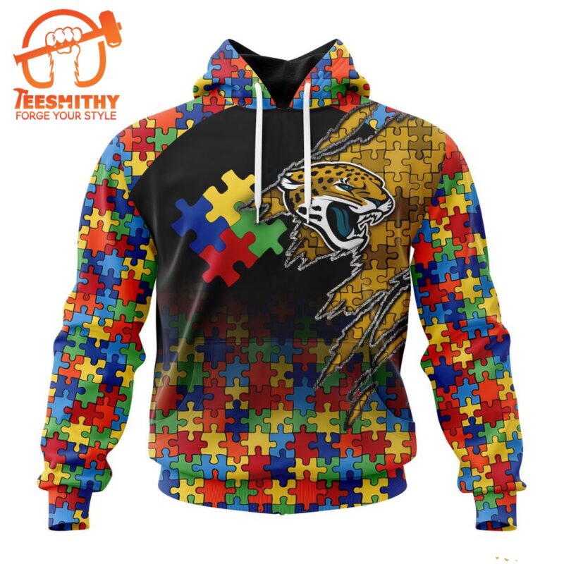 NFL Jacksonville Jaguars Autism Awareness Design Custom Hoodie 1