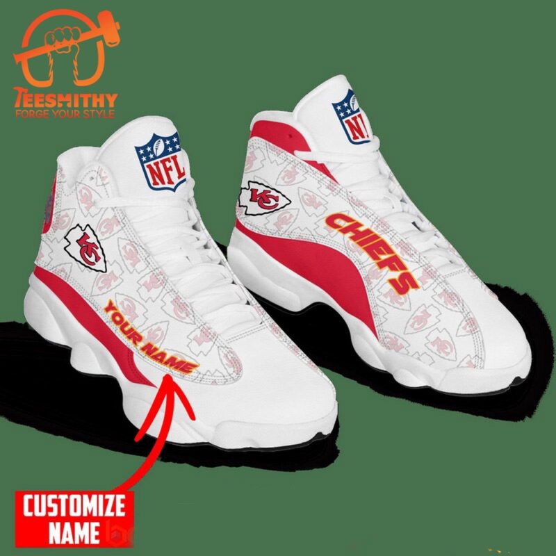 NFL Kansas City Chiefs Custom Name Air Jordan 13 Shoes
