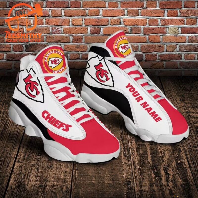 NFL Kansas City Chiefs Custom Name Air Jordan 13 Shoes JD13 Sport Shoes