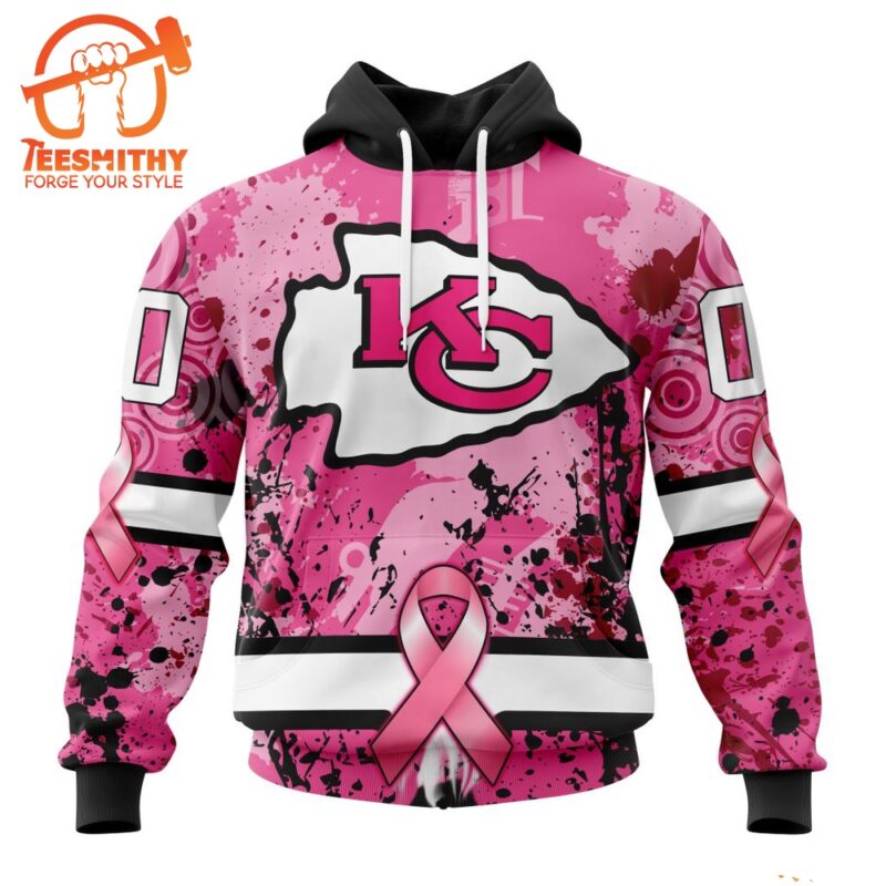 NFL Kansas City Chiefs I Pink I Can In October We Wear Pink Breast Cancer Hoodie 1