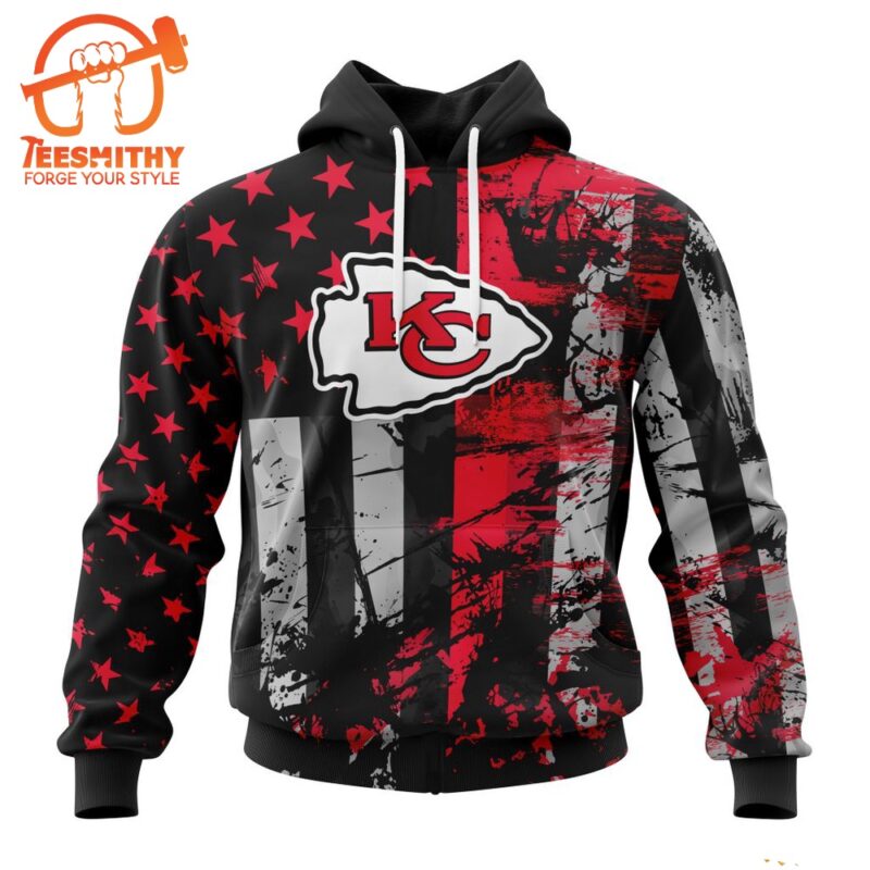 NFL Kansas City Chiefs Special Classic Grunge American Flag Hoodie 1